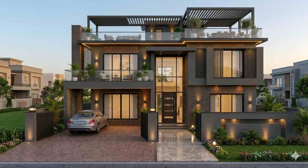 6 marla triphal storey house house design